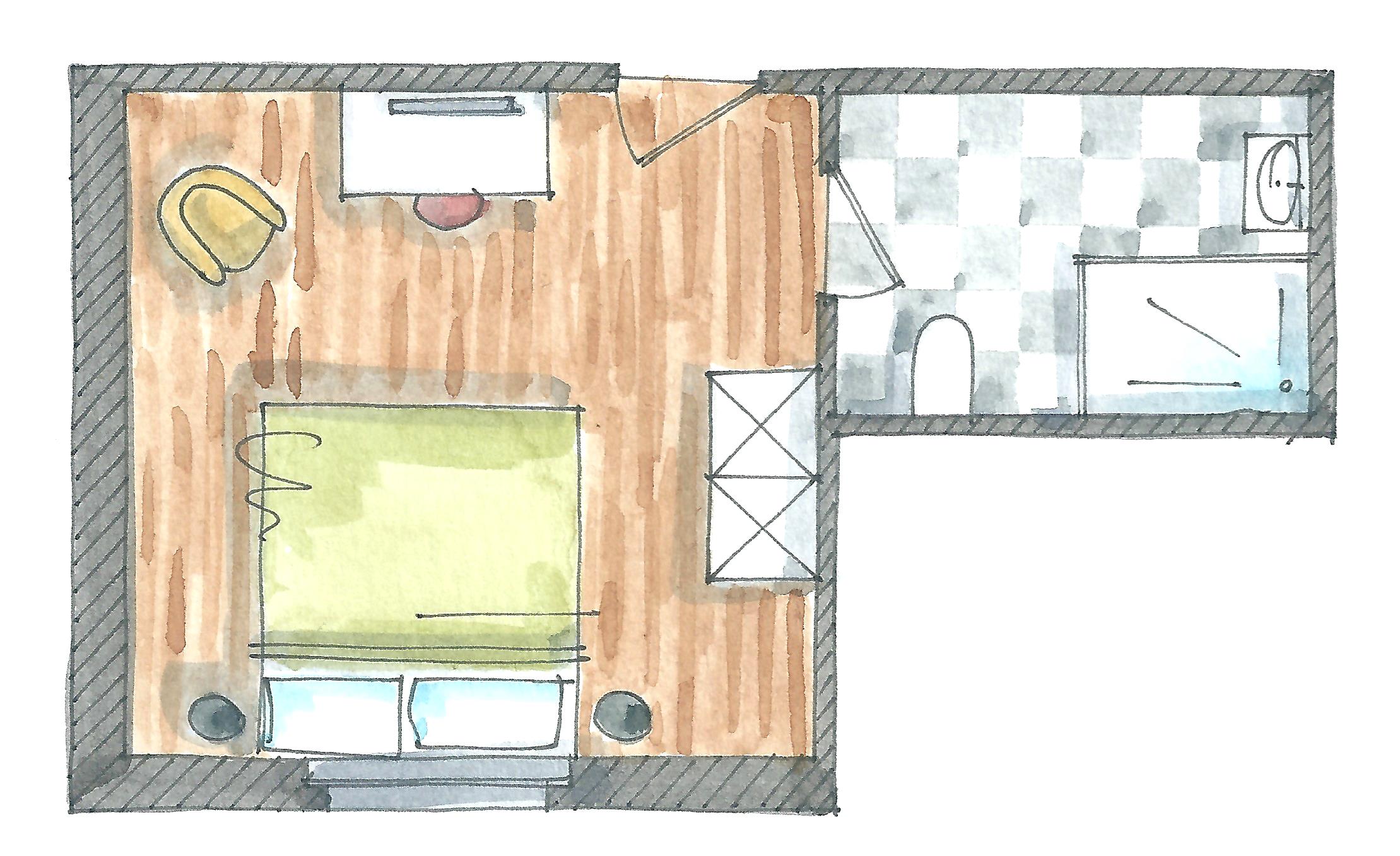 Grundriss Doppelzimmer
